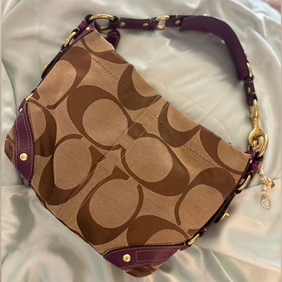 Coach Handbags - burgundy coach carly shoulder bag